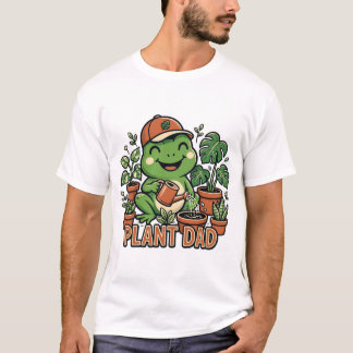 Rolig växtpappa groda vattnar krukväxter t shirt