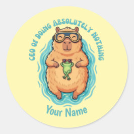 Rolig VD för att Göra Ingenting Capybara Runt Klistermärke