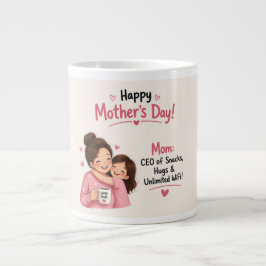Rolig VD för Snacks & Hugs Illustration Jumbo Mugg