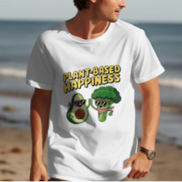 Rolig Vegan Avokado Broccoli Växtbaserad Puns T Shirt