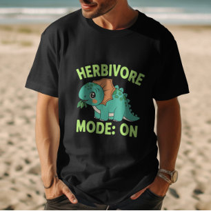 Rolig Vegan Dinosaur Växtätare Mode På Söt T Shirt