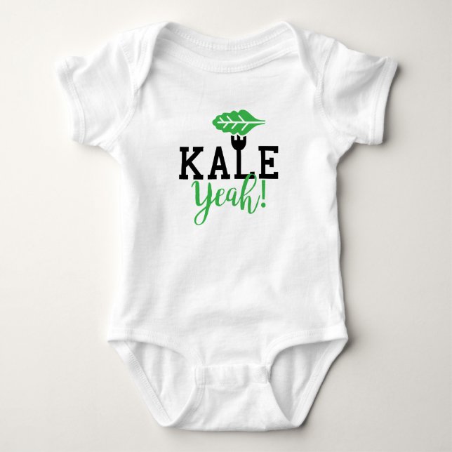 Rolig Vegandesign för Kale Yeah Tee Shirt (Framsida)