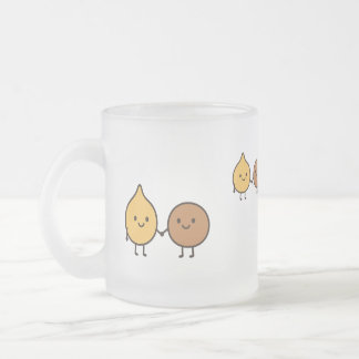 Rolig vegansk design med 2 söta bönor frostad glasmugg