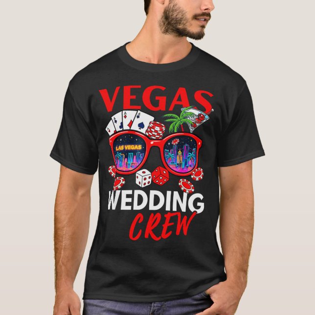 Rolig Vegas bröllopskräm 2026 möhippa T Shirt (Framsida)