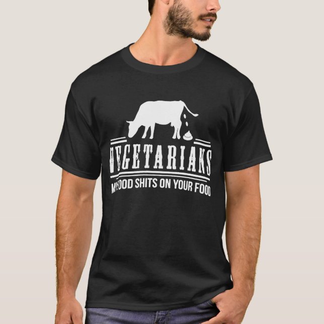 ROLIG VEGETARISK SKÄMT UTSKRIVAVEN MANAR OFFENSIVA T SHIRT (Framsida)