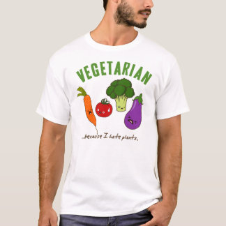 Rolig vegetarisk skjorta - gulliga kawaiigrönsaker tee