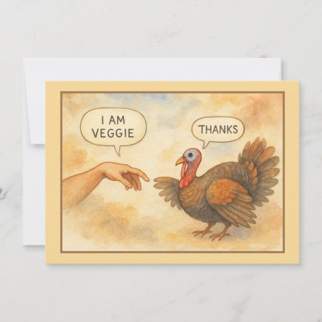 Rolig vegetarisk Thanksgiving  Kort (Framsida)