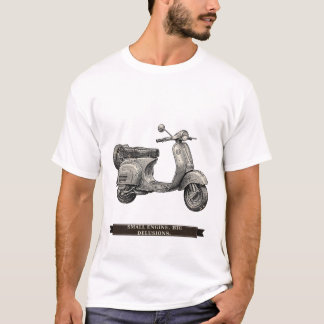 Rolig Vespa Scooter "Liten Motor Stora illusioner" T Shirt