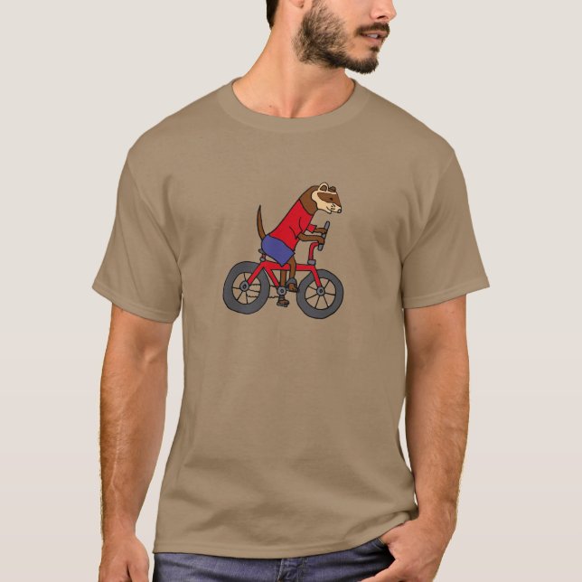 Rolig vessla som rider den röda cykeln t-shirt (Framsida)
