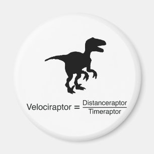 rolig vetenskap för velociraptor magnet