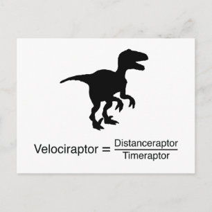 rolig vetenskap för velociraptor vykort