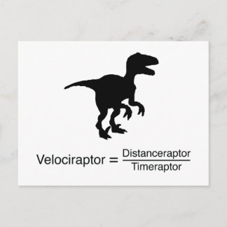 rolig vetenskap för velociraptor vykort