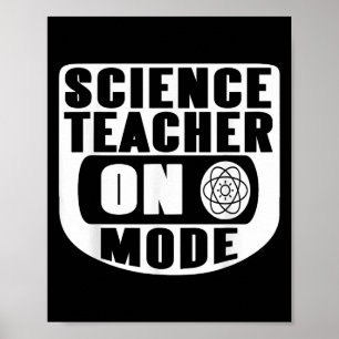 Rolig Vetenskapslärare På Läge Aktiverad Med Atom Poster