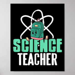 Rolig vetenskapslärare ryggsäck skola humor poster