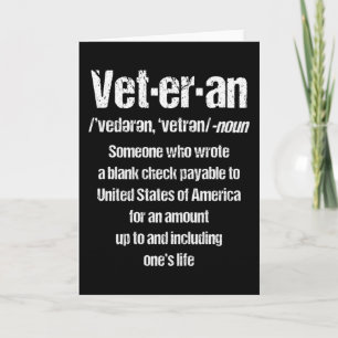 ROlig VETERAN Amerikansk Veteran Present Veteranda Kort
