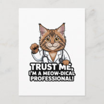 Rolig veterinär katthumor illustration