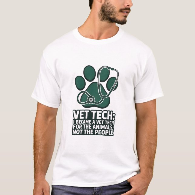 Rolig veterinärtekniker för djuren inte för männis t shirt (Framsida)