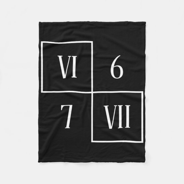 Rolig Vi Vii 6 7 Meme Romerska Siffror Matematik S Fleecefilt (Framsidan)