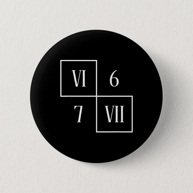 Rolig Vi Vii 6 7 Meme Romerska Siffror Matematik S Knapp (Framsida)