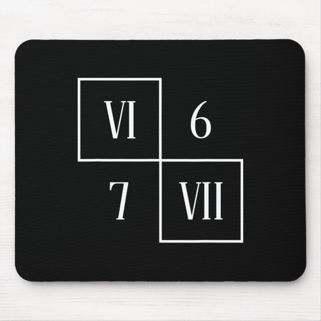 Rolig Vi Vii 6 7 Meme Romerska Siffror Matematik S Musmatta (Framsidan)