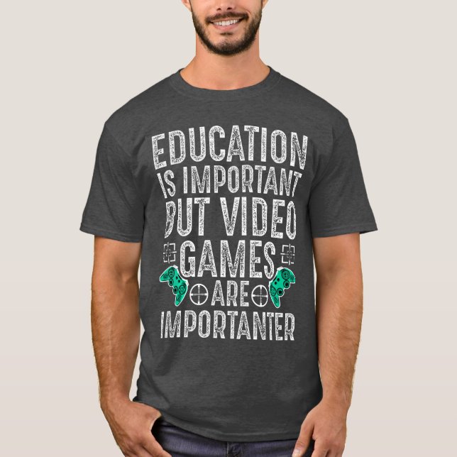 Rolig Video Spelare Gaming Nörd Killar Tjejer Cool T Shirt (Framsida)