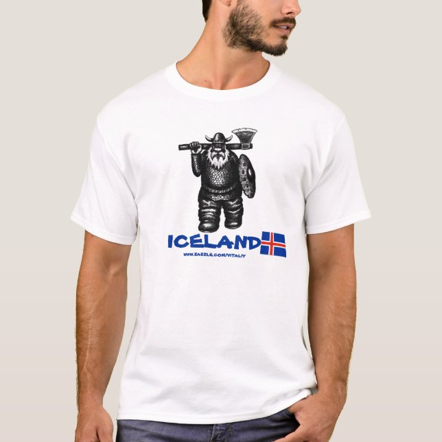 Rolig viking islandt-skjorta design tee shirt (Framsida)