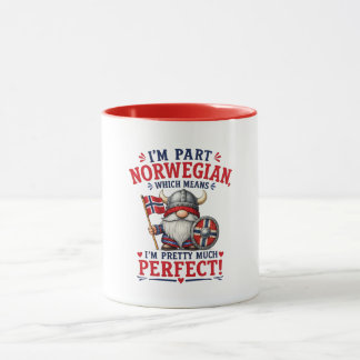 Rolig Viking/Norsk Tomte, "Jag är delvis norsk" Mugg
