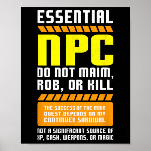 Rolig Viktig Npc Spelare Och Spelande Icke Spelare Poster