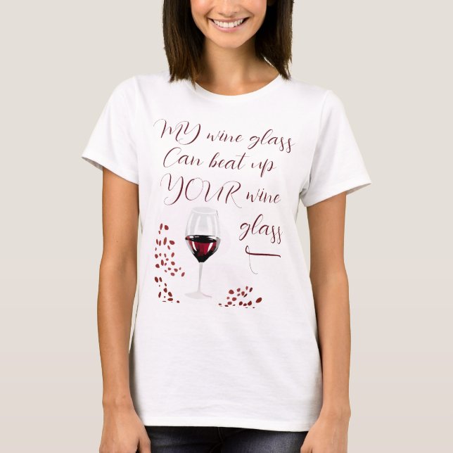 Rolig Vin Drickande T Shirt (Framsida)
