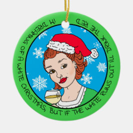 Rolig vin humor Retro dam Jul Julgransprydnad Keramik