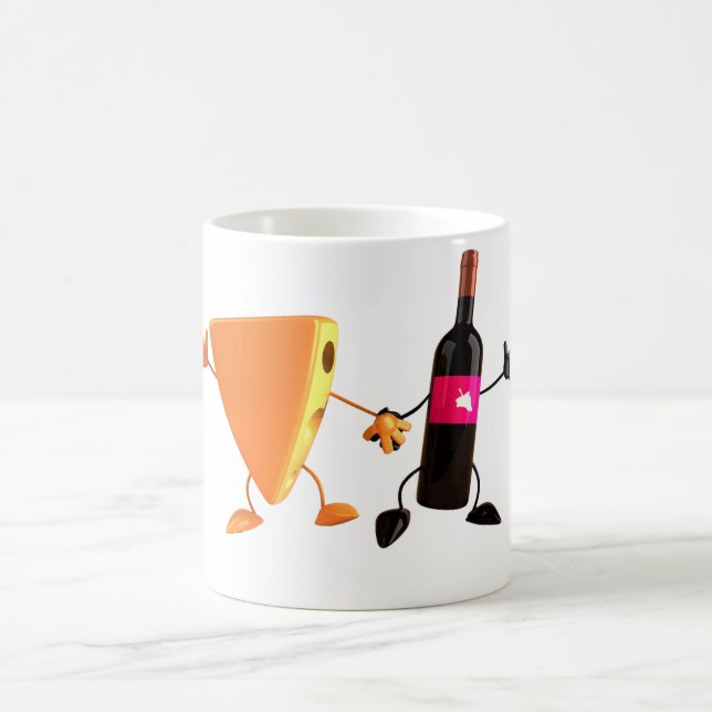 Rolig vin- och ostfest kaffemugg (Center)