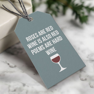 Rolig vindikt - vin är röd poesi är hårt presentetikett