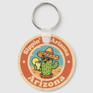 Rolig Vintage Arizona Sippin Kaktus Nyckelring