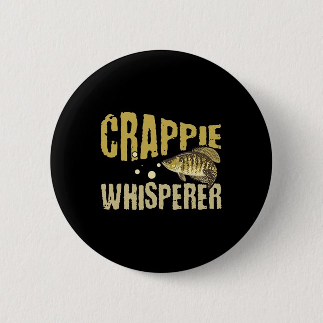 Rolig Vintage Crappie Viska Fiske  Knapp (Framsida)