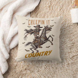 Rolig Vintage Creepin It Country Halloween Kudde