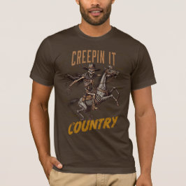 Rolig Vintage Creepin It Country Halloween T Shirt