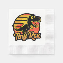 Rolig Vintage Dinosaur Trex vid solnedgång Tiny Re