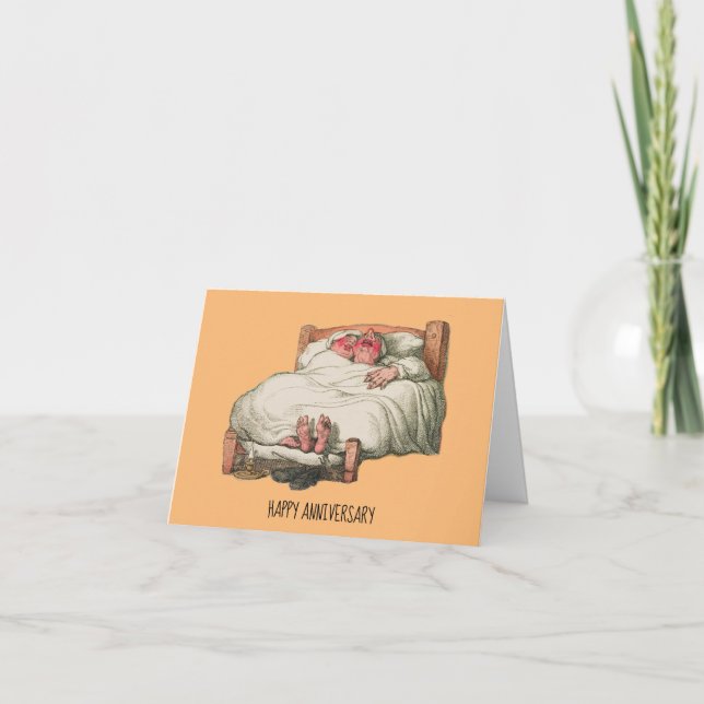 Rolig Vintage Glad årsdag kort (Framsida)