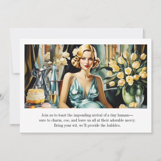 Rolig Vintage Glam Art Deco Inbjudningar (Framsida)
