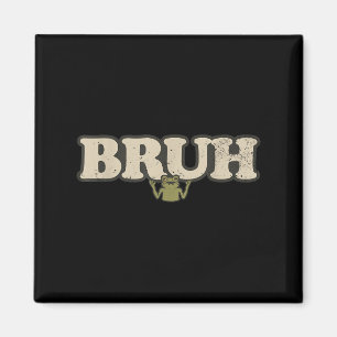Rolig Vintage Groda Attityd Meme - Bruh Groda Magnet