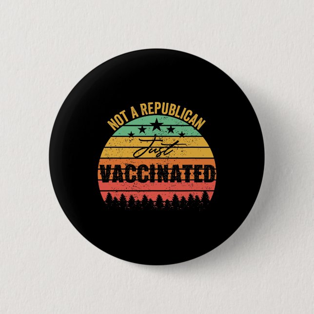 Rolig Vintage Inte Republikan Just Vaccinerad  Knapp (Framsida)