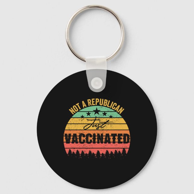 Rolig Vintage Inte Republikan Just Vaccinerad  Nyckelring (Framsida)