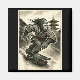 Rolig Vintage Japansk Ukiyo-e Konst Grafisk T-shir Magnet