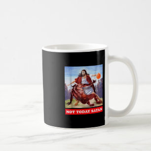 Rolig Vintage Jesus Vs Satan Sketll - Inte Idag Sa Kaffemugg