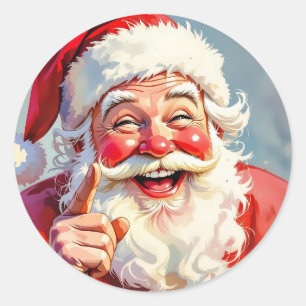 Rolig Vintage Jul Tomte Jul Runt Klistermärke