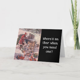 Rolig Vintage Julkort med Tomte Helgkort