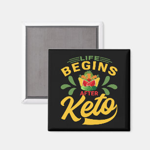 Rolig Vintage Livet börjar efter Keto Roligt Citat Magnet