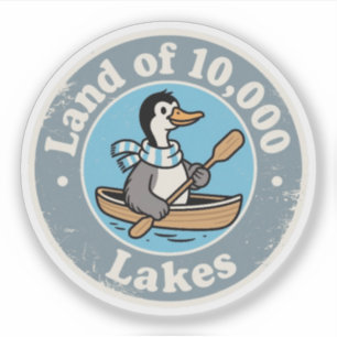 Rolig Vintage Minnesota Loon Fågel Kano Retro Klistermärken