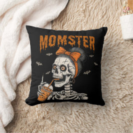 Rolig Vintage Momster Skelett Halloween Kudde
