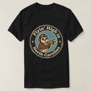 Rolig Vintage Nord Carolina Ugglapilot Retro T Shirt